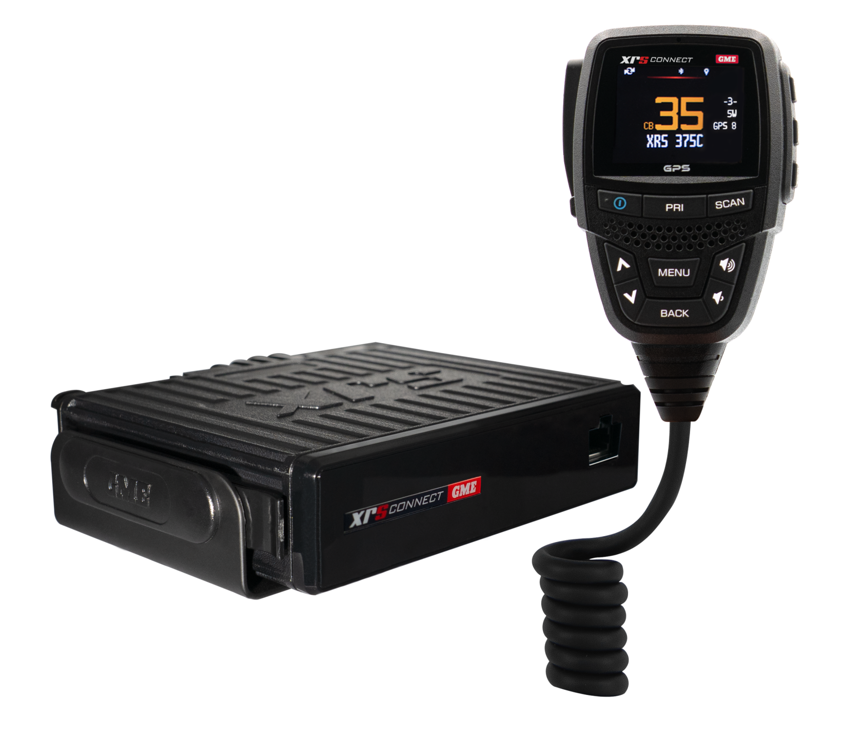 GME XRS-375C UHF CB Radio with MC670B speaker microphone and mounting bracket