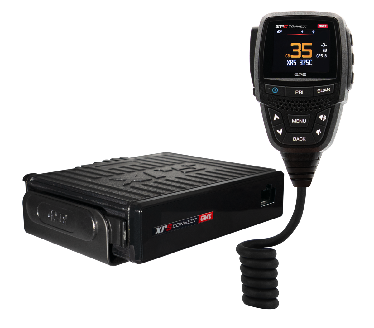 GME XRS-375C UHF CB Radio with MC670B speaker microphone and mounting bracket