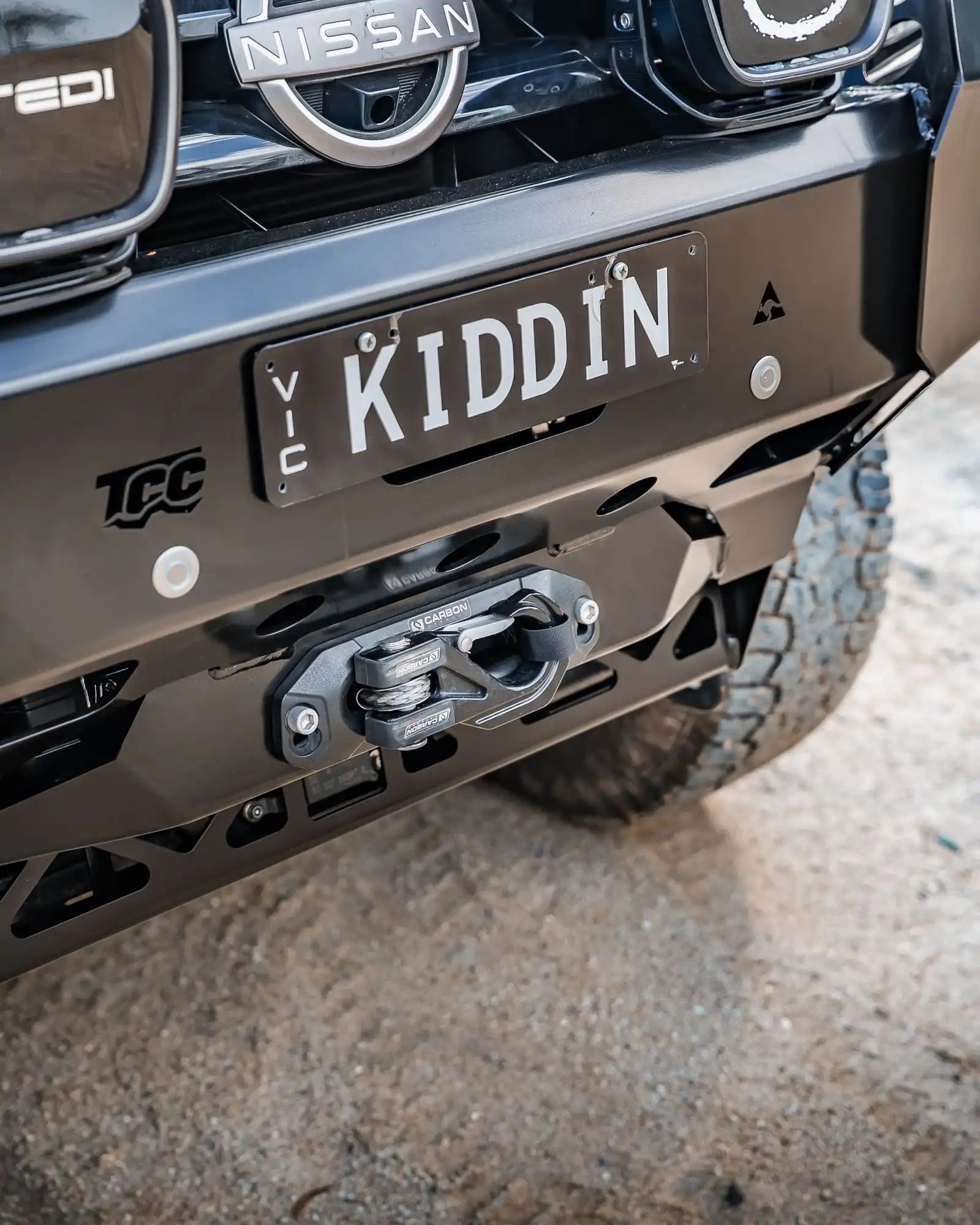 close up of the TCC Y62 Patrol S5 Bull Bar