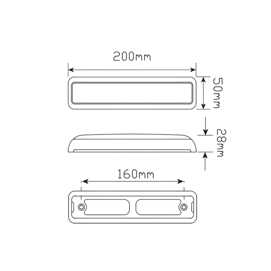 LED Autolamps LED Stop/Tail/Indicator 200x50x28mm 12-24V
