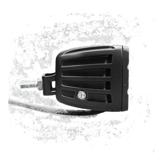 ALTIQ DX4 work light side on, the ribbed housing profile with the mounting bracket bolted through the flank and the cable running forward