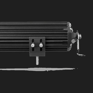 Back of the double row Altiq hybrid light bar showing the extruded finned housing and sliding mounting block