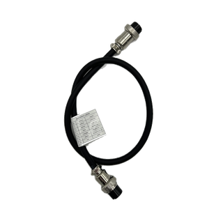 BluEdge parallel communication cable, a short black lead with a screw-lock aviation connector at each end and a pin-out label along the middle listing CAN-H, CAN-L, RS485 and ground