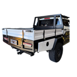 Dual Cab 1800mm Aluminium Tray with 1m Trundle Drawer, 50L Water tank & Colour Coded Tray Sides