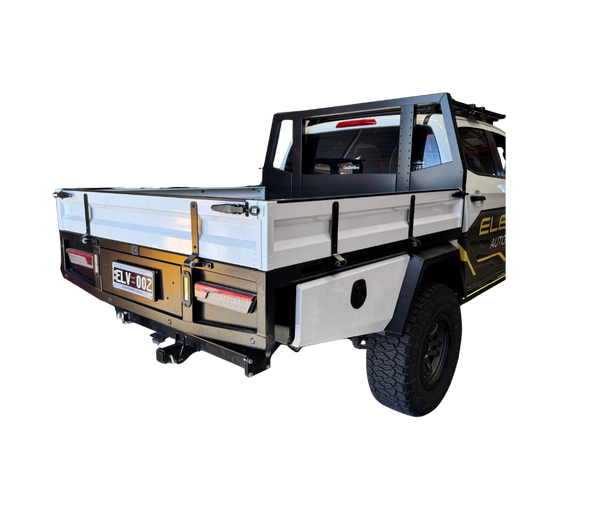 Dual Cab 1800mm Aluminium Tray with 1m Trundle Drawer, 50L Water tank & Colour Coded Tray Sides