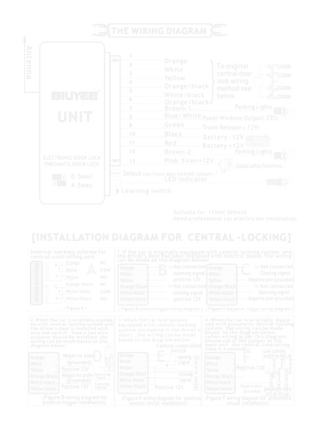 Wiring and installation diagram for a BIUYEE electronic door lock system.