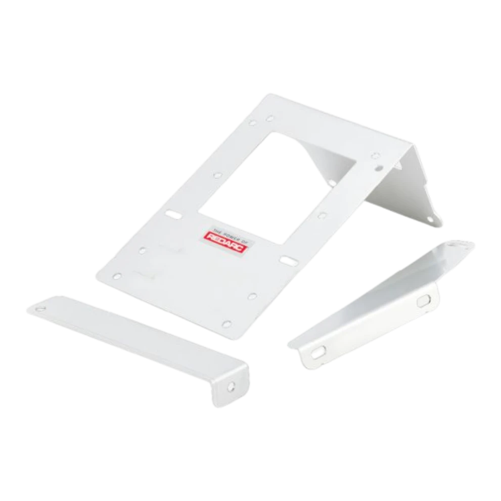 Redarc BCDC Mounting Brackets — Vehicle-Specific & Universal – white Redarc mounting bracket shown with its two separate white support arms laid out either side