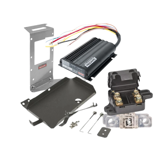 Under bonnet dual battery kit contents for the Toyota Prado 150 Series 2.8 litre turbo diesel, 2015 onwards