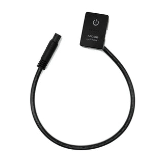 The MODE touch switch shown with its full lead, a black sealed connector at the free end and the switch body with its power symbol and indicator dots at the other