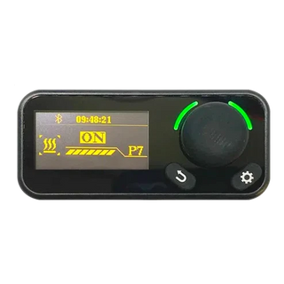 Black electronic device with digital display and control buttons on a black background – Belief 2.2kW Diesel Air Heater Full Installation Kit (12V) – ALT SP MODEL