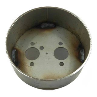 Belief 2.2kW Diesel Air Heater Full Installation Kit (12V) – ALT SP MODEL – metal component with circular holes on a white background