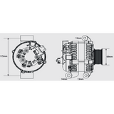 12V 240A FORD F TRUCKS T TYPE PAD / DIRECT MOUNT Black Series Upgraded Alternator