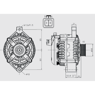 Black Series Upgraded Alternator 12V 240A, CHEV, GM APPS, 2 INCH STD MOUNT