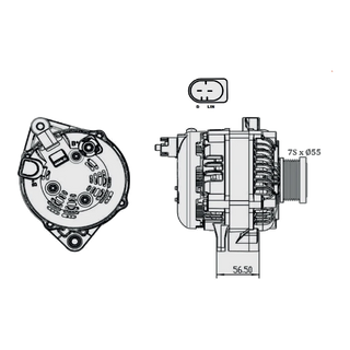 Black Series ALT 12V 240A, ISUZU MU-X - 4JJ1 4JJ3-TCX DSL [CLUTCH PULLEY] – view 5