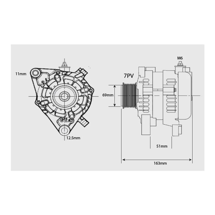 Black Series ALT 12V 240A, TOYOTA HILUX GUN SERIES W/- 1GDFTV, 2GDFTV – view 5