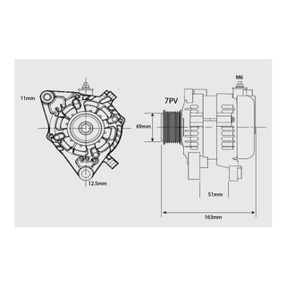 Black Series ALT 12V 240A, TOYOTA HILUX GUN SERIES W/- 1GDFTV, 2GDFTV – view 5