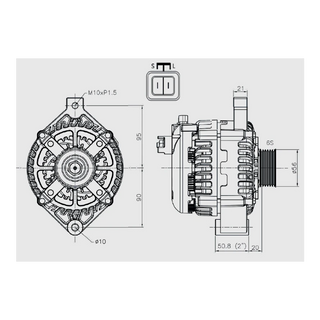Black Series Upgraded Alternator 12V 240A, CHEV, GM APPS, 2 INCH STD MOUNT – view 4