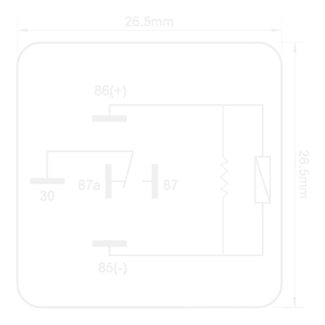 Britax RC-1240R mini relay dimensions diagram showing 280 Series pin layout
