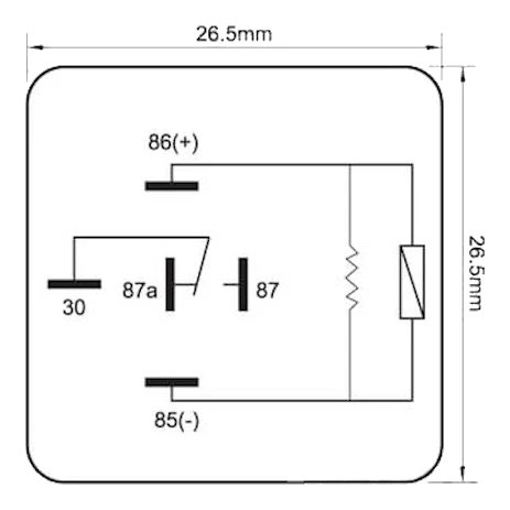 Britax RC-1240R mini relay dimensions diagram showing 280 Series pin layout