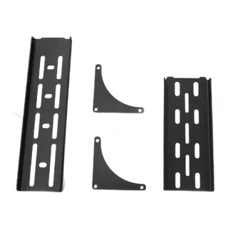 Heavy-duty stainless steel wide L-bracket with labeled parts on a white background – Bush Company 180 XT Max Awning Mk2 Left Hand Side