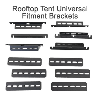 Rooftop tent universal fitment brackets on a white background for Bush Company AX27 Clamshell Rooftop Tent