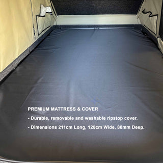 Bush Company AX27 80mm mattress in its removable, washable ripstop cover