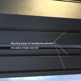 Bush Company AX27 accessory mounting channels in the side of the base for M8 bolts