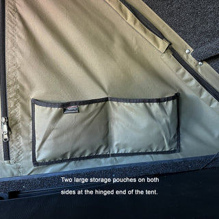 Bush Company AX27 large canvas storage pouches on the inside wall