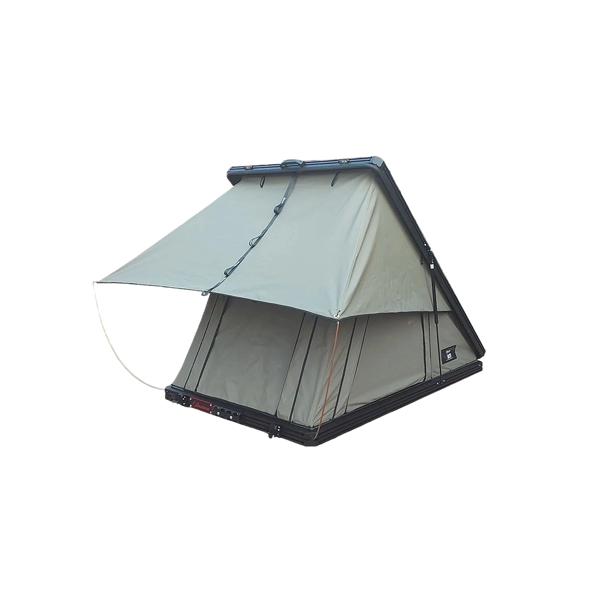 Bush Company LX27 rooftop tent open, showing the side window