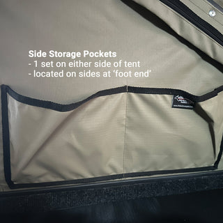 Large canvas storage pouch on the inside wall of the Bush Company TX27