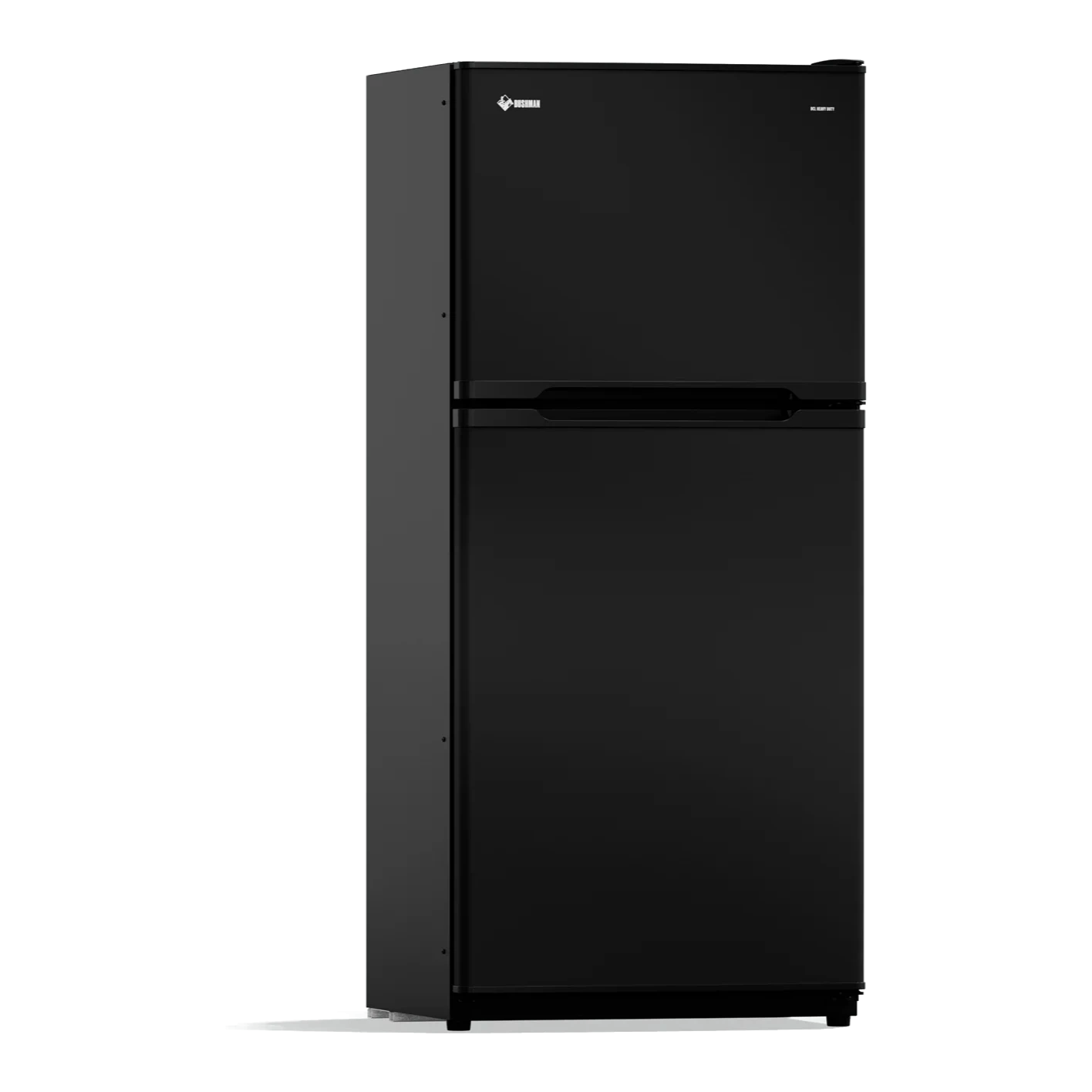 Bushman DC190L-X 190L upright caravan fridge freezer with both doors closed