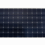 Solar panel with grid pattern on a white background