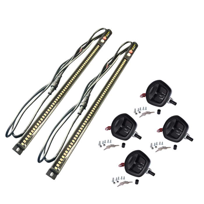 Canopy Door Kit – Central Locking Handles + Amber/White LED Strip Lights