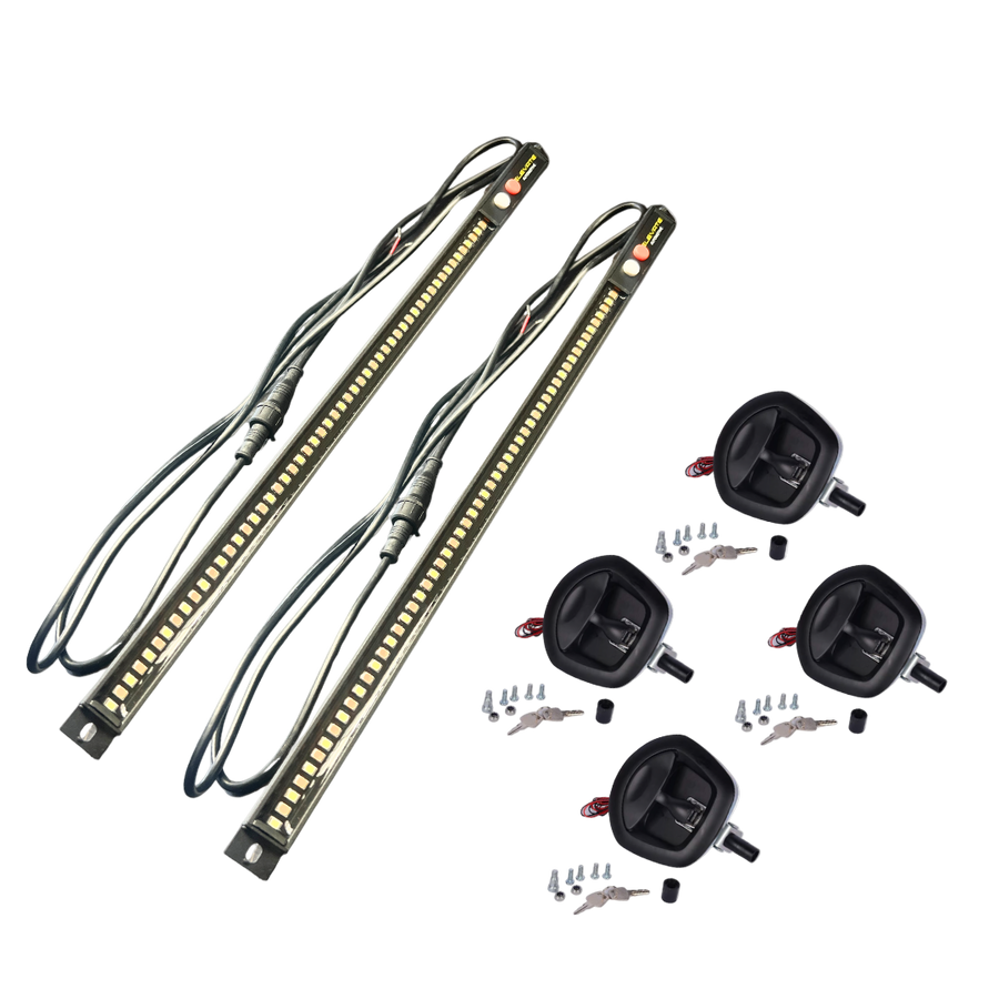 Canopy Door Kit – Central Locking Handles + Amber/White LED Strip Lights