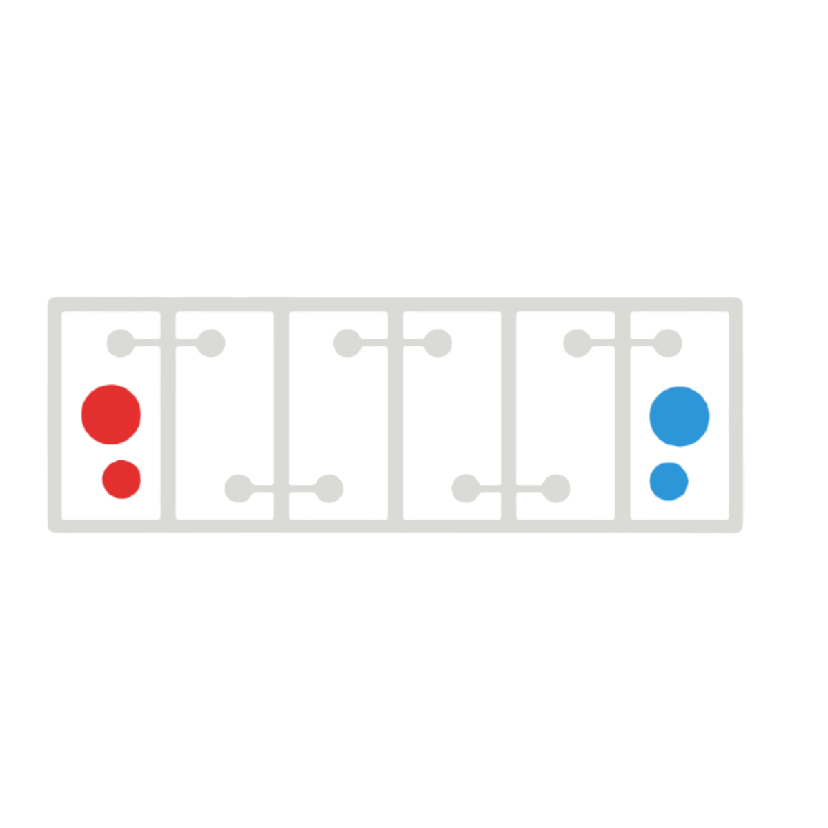 Polarity diagram of a six-cell 12 volt battery seen from above with a second pair of smaller posts beside the mains, positive at the left and negative at the right, labelled 12 Volt Multi-Terminal – Century battery