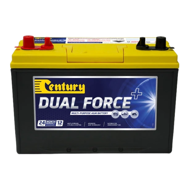 Century Dual Force+ 27X MF 12V 750CCA 90Ah dual purpose AGM battery with twin D-polarity terminals