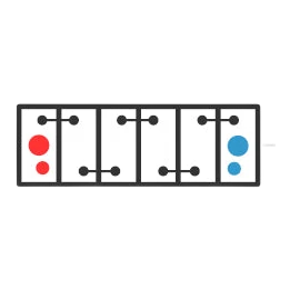 Polarity diagram of a six-cell 12 volt battery seen from above with a second pair of smaller posts, positive at the left and negative at the right, labelled 12 Volt Multi-Terminal – D Polarity – Century Marine battery