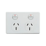 GPO CLASSIC Standard 2Gang Horiz 15A 240V 2 Pole White