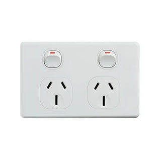GPO CLASSIC Standard 2Gang Horiz 15A 240V 2 Pole White