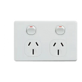 Clipsal C2000 Series Double GPO 15A 240V 2 Pole Horizontal White (C2025D15WE)