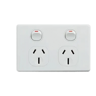 GPO CLASSIC Standard 2Gang Horiz 15A 240V 2 Pole White