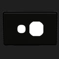 Clipsal C2000 Series Single GPO Cover Plate Horizontal Black (CLIC2015CBK)