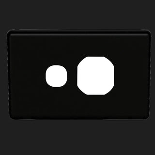Clipsal C2000 Series Single GPO Cover Plate Horizontal Black (CLIC2015CBK)