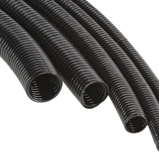 Black non-split PA6 nylon conduit, IP68 rated