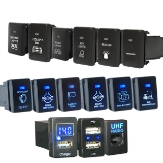 Small Toyota Blue LED ON-OFF Switches