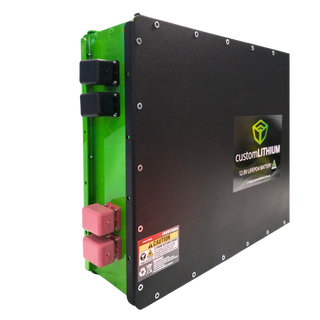 CustomLithium battery pack with green and black color scheme on a white background