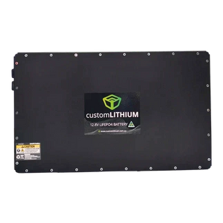 Black battery with Custom Lithium branding