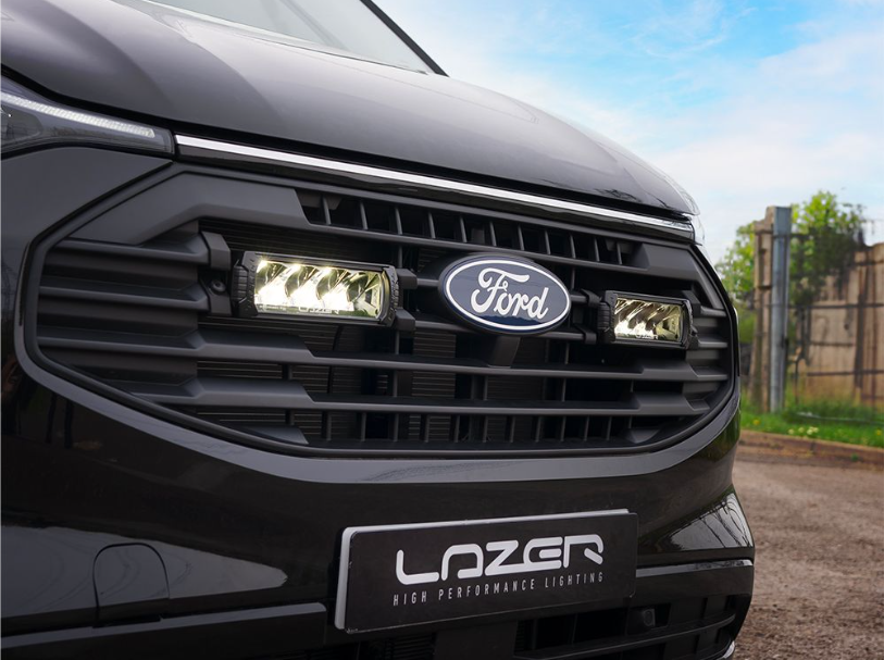 Ford vehicle grille with Lazer high-performance lighting Triple-R 750, blurred background