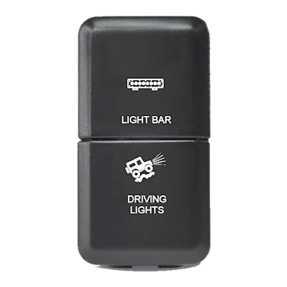 Lightforce Toyota-Style Large Dual Switch — 12V 3A Blue/Green LED – view 4