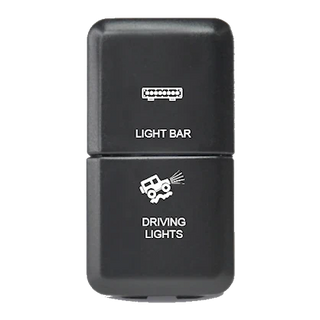 Lightforce Toyota-Style Large Dual Switch — 12V 3A Blue/Green LED – view 4